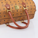 MCM Logogram Vicetos Boston Bag PVC Leather Brown Gold Auth 212001A-7
