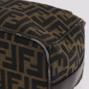 FENDI Zucca Canvas Hand Bag Black Brown Auth 212004-12