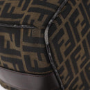 FENDI Zucca Canvas Hand Bag Black Brown Auth 212004-13