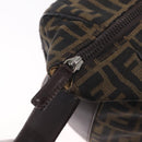 FENDI Zucca Canvas Hand Bag Black Brown Auth 212004-17