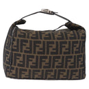 FENDI Zucca Canvas Hand Bag Black Brown Auth 212004-2