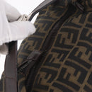FENDI Zucca Canvas Hand Bag Black Brown Auth 212004-7
