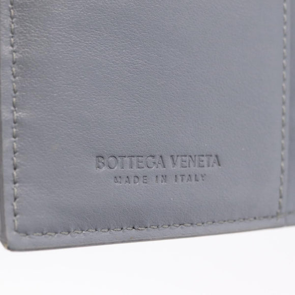Bottega Veneta MAXI INTRECCIATO Small Cassette Wallet Leather Gray Auth 212005A
