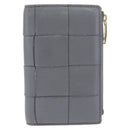 Bottega Veneta MAXI INTRECCIATO Small Cassette Wallet Leather Gray Auth 212005A-2