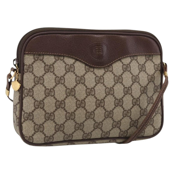 GUCCI GG Supreme Shoulder Bag PVC Beige Gold 007 115 6428 Auth 212018