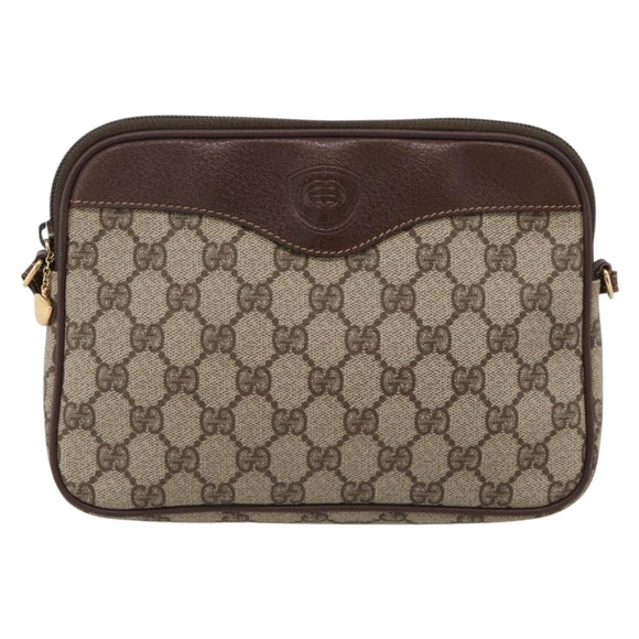 GUCCI GG Supreme Shoulder Bag PVC Beige Gold 007 115 6428 Auth 212018