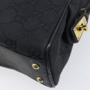 GUCCI GG Canvas Shoulder Bag Black Gold 90674 Auth 212019V-12