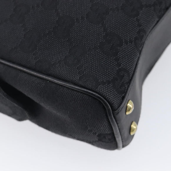 GUCCI GG Canvas Shoulder Bag Black Gold 90674 Auth 212019V