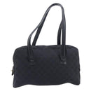 GUCCI GG Canvas Shoulder Bag Black Gold 90674 Auth 212019V-2