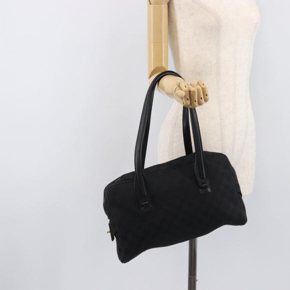 GUCCI GG Canvas Shoulder Bag Black Gold 90674 Auth 212019V