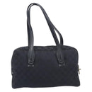 GUCCI GG Canvas Shoulder Bag Black Gold 90674 Auth 212019V-3