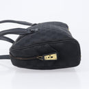 GUCCI GG Canvas Shoulder Bag Black Gold 90674 Auth 212019V-5