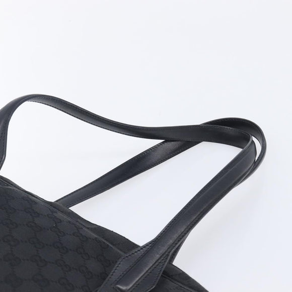 GUCCI GG Canvas Shoulder Bag Black Gold 90674 Auth 212019V