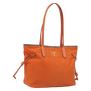 PRADA Tote Bag Nylon Orange Gold Auth 212022V-1
