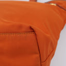 PRADA Tote Bag Nylon Orange Gold Auth 212022V-12
