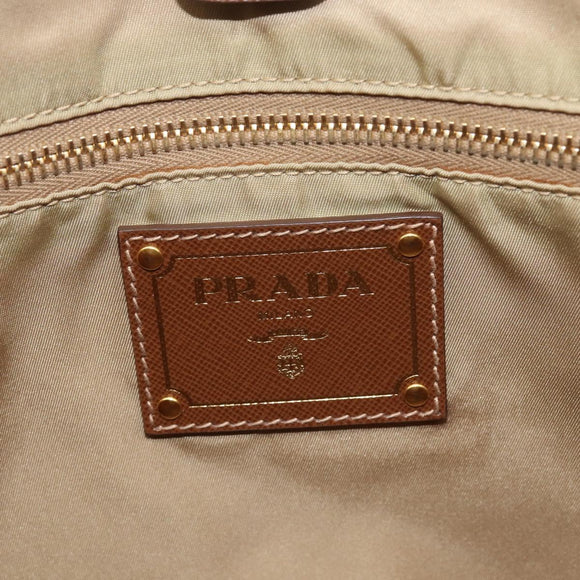 PRADA Tote Bag Nylon Orange Gold Auth 212022V