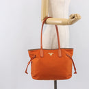 PRADA Tote Bag Nylon Orange Gold Auth 212022V-28