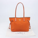 PRADA Tote Bag Nylon Orange Gold Auth 212022V-29