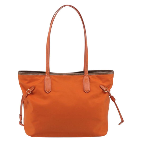PRADA Tote Bag Nylon Orange Gold Auth 212022V