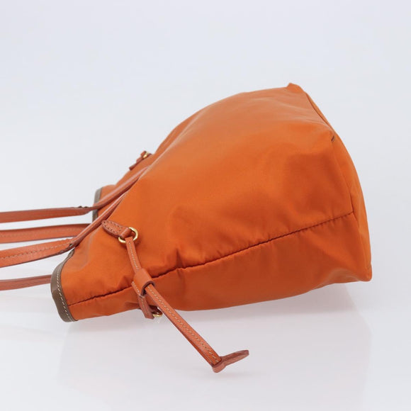 PRADA Tote Bag Nylon Orange Gold Auth 212022V
