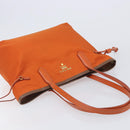 PRADA Tote Bag Nylon Orange Gold Auth 212022V-6