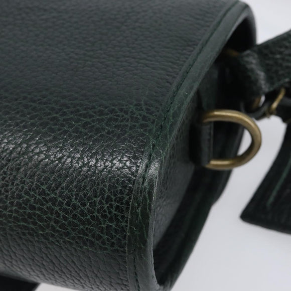 Polo Ralph Lauren Shoulder Bag Leather Green Gold Auth 212027A
