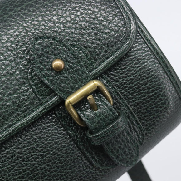 Polo Ralph Lauren Shoulder Bag Leather Green Gold Auth 212027A