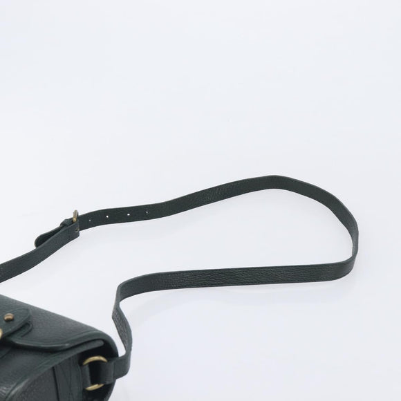 Polo Ralph Lauren Shoulder Bag Leather Green Gold Auth 212027A