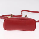 GUCCI Bamboo Hand Bag Leather 2way Red Gold 007 2032 0231 Auth 212032-11