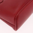 GUCCI Bamboo Hand Bag Leather 2way Red Gold 007 2032 0231 Auth 212032-12