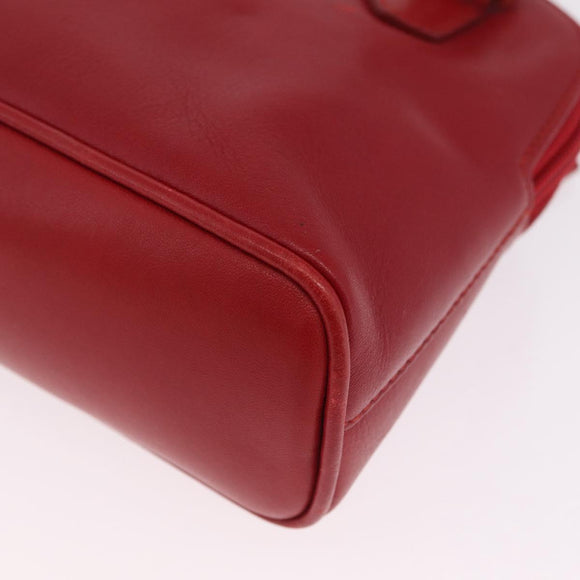 GUCCI Bamboo Hand Bag Leather 2way Red Gold 007 2032 0231 Auth 212032