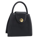 GIVENCHY Hand Bag Leather Black Gold Auth 212037-1