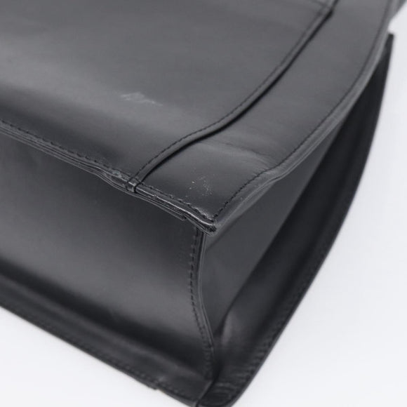 GIVENCHY Hand Bag Leather Black Gold Auth 212037