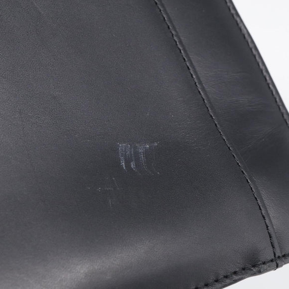 GIVENCHY Hand Bag Leather Black Gold Auth 212037