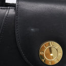 GIVENCHY Hand Bag Leather Black Gold Auth 212037-15