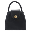 GIVENCHY Hand Bag Leather Black Gold Auth 212037-2