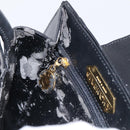 GIVENCHY Hand Bag Leather Black Gold Auth 212037-21