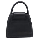 GIVENCHY Hand Bag Leather Black Gold Auth 212037-3