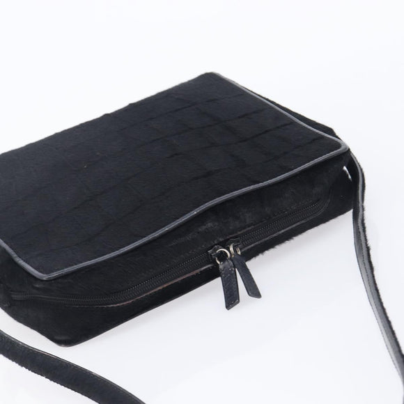 GUCCI Shoulder Bag Harako Leather Black Silver 001 2058 1758 5 Auth 212039