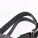 MCM Vicetos Logogram Studs Backpack Leather Black Gold Silver Auth 212042-10