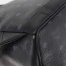 MCM Vicetos Logogram Studs Backpack Leather Black Gold Silver Auth 212042-15