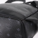 MCM Vicetos Logogram Studs Backpack Leather Black Gold Silver Auth 212042-16