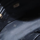 MCM Vicetos Logogram Studs Backpack Leather Black Gold Silver Auth 212042-20