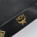MCM Hand Bag Leather Black Gold Auth 212043-17