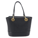 MCM Hand Bag Leather Black Gold Auth 212043-3