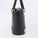 MCM Hand Bag Leather Black Gold Auth 212043-4
