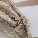 CHANEL New Travel Line Hand Bag Canvas 2way Beige Silver CC Auth 212044A-16