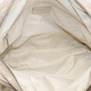 CHANEL New Travel Line Hand Bag Canvas 2way Beige Silver CC Auth 212044A-18