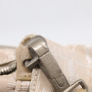 CHANEL New Travel Line Hand Bag Canvas 2way Beige Silver CC Auth 212044A-25