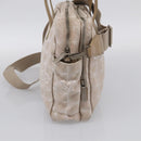 CHANEL New Travel Line Hand Bag Canvas 2way Beige Silver CC Auth 212044A-4